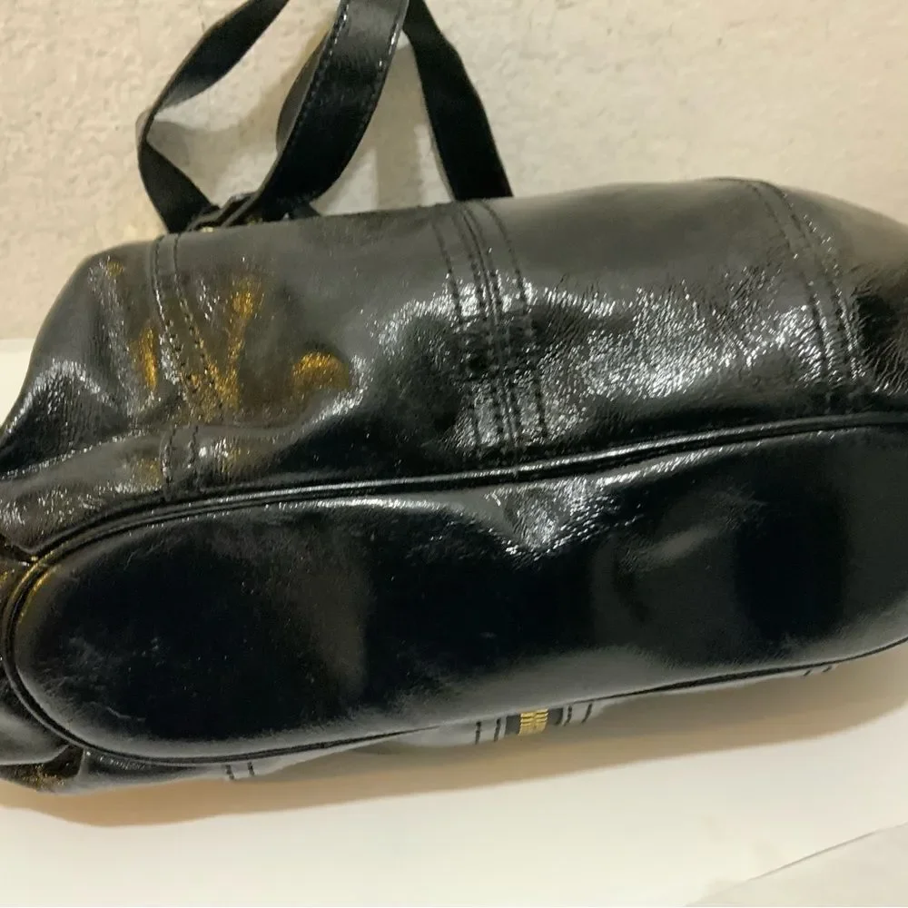 Michael Kors Textured Leather Zipper Shoulder Black Bag Purse - Picture 7 of 15